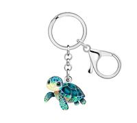 WEVENI Acrylic Turtle Keychain Ocean Tortoise Animal Charms Sea Turtle Gifts for Women Kids Girls Purse Backpack Accessories (Green)