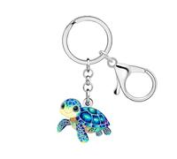 WEVENI Acrylic Turtle Keychain Ocean Tortoise Animal Charms Sea Turtle Gifts for Women Kids Girls Purse Backpack Accessories (Blue)
