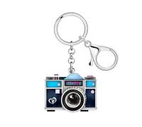 WEVENI Acrylic Vintage Camera Keychain Accessories Photography Photographer gifts for Camera Lovers Women Girls Purse Charms (Blue)