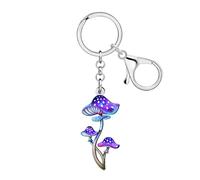 WEVENI Cute Acrylic Mushroom Keychain Food Keychains Mushroom Gifts for Women Girls Wallet Purse Accessories Backpack Charms (Purple)