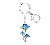 WEVENI Cute Acrylic Mushroom Keychain Food Keychains Mushroom Gifts for Women Girls Wallet Purse Accessories Backpack Charms (Blue)