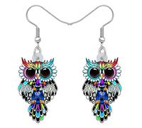 WEVENI Cute Acrylic Owl Earrings Dangle Cartoon Owl Jewelry for Women Girls Owl Lovers Gifts (Cloud)