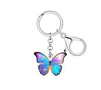 WEVENI Cute Butterfly Keychain Acrylic Bug Jewellery Buterrfly Gifts for Women Girls Bag Purse Charms Car Key Chain Accessories (Colorful)