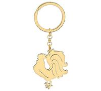 WEVENI Cute Chicken Keychain Chickens Gifts for Women Hen Key Chain Keyring Bag Car Accessories Charms (18k Gold Plated Stainless Steel B)