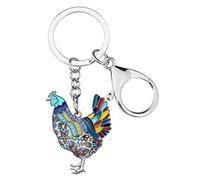 WEVENI Cute Chicken Keychain Chickens Gifts for Women Hen Key Chain Keyring Bag Car Accessories Charms (Blue)