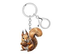 WEVENI Cute Squirrel Gifts Squirrel Keychain,Acrylic Charms Animal Keychains Accessories Animal Lover Gifts for Women Girls (Brown)