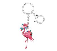 WEVENI Pink Flamingo Gifts Aesthetic Flamingo Keychain Inspirational Gifts for Women Bird Lovers Purse Bag Key Chain Charms (Pink)