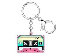 WEVENI Retro Acrylic 80s 90s Cassette Tape Keychains for Women Teen Girls Birthday Vintage Themed Party Accessories Charms (Cassette Tape G)
