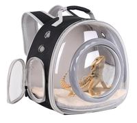 WEVONIGU Small Animal Backpack Carrier with Clear Bubble Dome Window Large Space & Breathable Travel Cage with Soft Mat Airline Approved