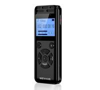 Wevoor 64GB Digital Voice Recorder with Noise Reduction, 1536Kbps HD Stereo, Metal Voice Activated Recorder with Playback and Password, Audio Recording Device for Interview Meetings Lectures (64GB)