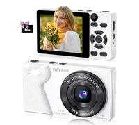 Wevoor Compact Digital Camera 4K 64MP Autofocus Vlogging Camera for Travel Daily with Dual-Lens, 18X Digital Zoom, 2000mAh Battery, 2.8" Screen 64GB Small Pocket Camera for Beginner Adult Teens, White