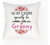 Wevow Mothers Day themed This spot is reserved especially for cuddles with our Granny Cushion Cover 40 cm x 40 cm Throw Pillow Cover.