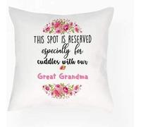 Wevow Mothers Day themed This spot is reserved especially for cuddles with our Great Grandma Cushion Cover 40 cm x 40 cm Throw Pillow Cover.
