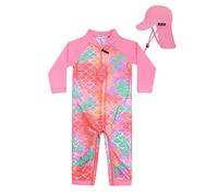 weVSwe Baby Girls' Swimsuit One Piece UPF 50+ Long Sleeve Girls Rash Guard with Crotch Zip, Fish scale-3, 0-6 Months