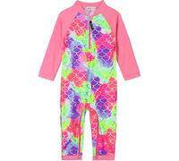 weVSwe Baby Swimsuit UPF 50+ Toddler Sun Protection Rash Guard with Crotch Zipper Bathing Suit Pink Fish Scales 18-24 Months