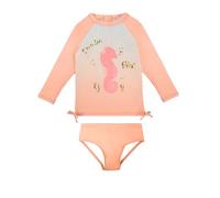 weVSwe Baby UV Swimsuit 2-Piece UPF 50+ Sun Protection Bow Knot Baby Girls' Swimwear Sun Suit Beach Wear Orange Seahorse 5-6 Years