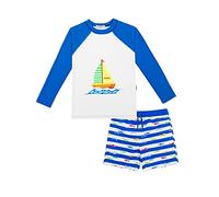 weVSwe Boys Swimming Costume with Boys Rash Guard Swimsuit Long Sleeve Sun Protection Swimwear Holiday Wetsuit Beach Boardshorts Swim Short Set 10 Years