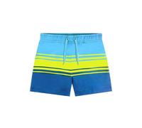 weVSwe Boys Swimming Shorts with Yellow and Blue Color Blocking Made from Comfortable Fabric, Adjustable Waistband Boys Board Shorts for 4T