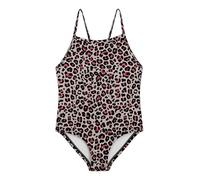 weVSwe Girls Swimsuit Sleeveless Girls' Swimwear One Piece Brown Leopard Toddler Girl Bathing Suits Tankini 5-6 Years