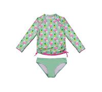 weVSwe Swimsuit Girls UPF 50+ Quick Dry Rashguards 2 Pieces Swimwear Set Long Sleeve Bathing Suits Sun Protection Green Flamingo 2 Years