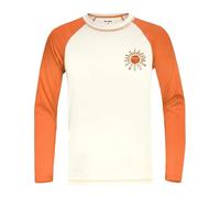 weVSwe UPF 50+ Boys Swim Shirt,Beige-Orange Sun Boys Rash Vest Recycled Fabric Long Sleeve Rash Guard Skin-Friendly Quick-Drying Sun Protection 2T