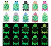 WEWAYSMILE 10 Pcs 3D Silicone Animal Beads Set for Pens Bracelet Necklace Jewelry Making (Luminous Turtle)