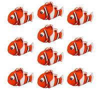 WEWAYSMILE 10Pcs 3D Clown Fish Silicone Beads for Keychain Making Cute Animals Focal Beads for DIY Pens Necklace Bracelet Lanyard Making