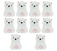 WEWAYSMILE 10Pcs 3D Polar Bear Silicone Beads for Keychain Making Cute Animals Focal Beads for DIY Pens Necklace Bracelet Lanyard Making