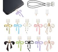 WEWAYSMILE 10Pcs Anti Dust Plug Charm Type C USB C Dust Plug with Alloy Cute Bow Pendants Cute Charging Port Protector for Phone Reader Accessory Gifts