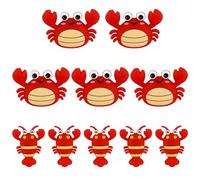 WEWAYSMILE 10Pcs Cute 3D Silicone Beads for Keychain Making Crab Crayfish Beads for DIY Beaded Pens Jewelry Bracelet Lanyard Making