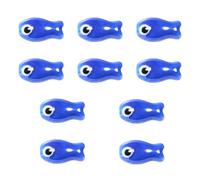 WEWAYSMILE 10Pcs Fish Beads Ceramic Beads for Jewelry Making Handmade Porcelain Bead Blue Bright Glazed for DIY Earring Bracelets Necklaces Crafts Making