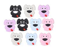 WEWAYSMILE 10pcs Mixed Round Geometry Silicone Beads, Silicone Beads Bulk, Mix Color Rubber Polygonal Beads, for Keychain Making Necklace Bracelet Craft DIY(Puppy) (AU)