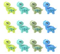 WEWAYSMILE 12 Pcs 3D Dinosaur Silicone Focal Beads for Keychain Making Cute Animals Focal Beads for Pens DIY Bracelets Necklaces Lanyards Beaded Craft Supplies