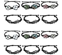 WEWAYSMILE 12 Pieces Adjustable Cord Empty Stone Holder, Black, 1-7/8~3-1/4 inch(47~84mm) Crystal, Jewelry Making Supplies