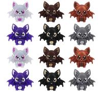 WEWAYSMILE 12Pcs 3D Silicone Beads Bulk Silicone Beads Animal Silicone Beads Silicone Pen Beads for DIY Keychain Beaded Pen Jewelry Making(Bat)