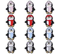 WEWAYSMILE 12pcs 4 Style Silicone Focal Beads, Silicone Beads Bulk, Silicone Focal Beads Characters, for Easter Keychain Making Bracelet Necklace Handmade Crafts(Penguin)