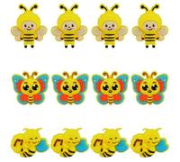 WEWAYSMILE 12Pcs Cute 3D Silicone Beads for Keychain Making Bee Focal Beads for DIY Beaded Pens Jewelry Bracelet Lanyard Making