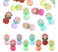 WEWAYSMILE 16 Pcs Pot Flower 3D Silicone Focal Beads for Pens Silicone Beads for Keychain Making DIY Beaded Pen Bracelet Necklace Jewelry Lanyard Making