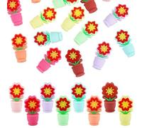 WEWAYSMILE 16 Pcs Red Flower 3D Silicone Focal Beads for Pens Silicone Beads for Keychain Making DIY Beaded Pen Bracelet Necklace Jewelry Lanyard Making