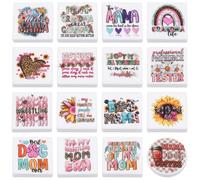 WEWAYSMILE 16 Pieces Mother Theme Silicone Square Focus Beads for DIY Crafts