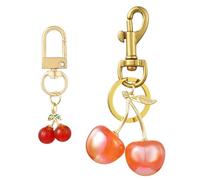 WEWAYSMILE 2 Pcs Cute Cherry Keychain Cherry Car Keychain Bag Keychain for Men And Women Keychains Bag Charms Backpack Car Holder Bag Accessories Holiday Gifts (Cherry)