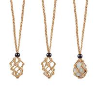 WEWAYSMILE 2 Pieces Crystal Necklace Holder, Necklace Cord Stone Holder, Cord Empty Stone Holder, for Pendant Necklace Jewelry Making, 30 inch(760mm)