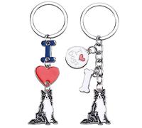 WEWAYSMILE 2 pieces Dog Key-Ring Keychain, Dogs Key Ring, Cute Puppy Metal Key Ring, for Decor Car Keyring Tag Personalised Gift, Long 3.66-3.72 inches/9.3-9.45cm (Border Collie)