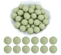 WEWAYSMILE 20 Pcs 15mm Silicone Beads for Keychain Making Bulk Focal Beads for Pens DIY Bracelets Necklaces and Other Accessories Making（Yellow Green）