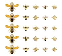 WEWAYSMILE 20pcs 4 Style Bee Charm Set, Alloy Insect Pendant, Charms for Jewelry Making, Includes Bee, Bumblebee, Suitable for DIY Necklaces, Bracelets, Earrings, Jewelry Making
