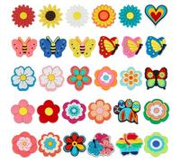 WEWAYSMILE 30 Pcs Butterfly Flowers Silcone Focal Beads for Pens Silicone Beads for Keychain Making DIY Keychain Bracelet Necklace Pen Lanyard Making