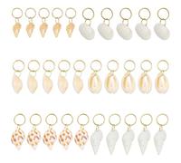WEWAYSMILE 30Pcs Cowrie Shells for Hair Charms for Braids Conch Seashell Hair Accessories Gold Braid Accessories for Women Beach Style Fashion Decoration