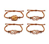 WEWAYSMILE 4 Pcs Cord Stone Bracelet, Friendship Bracelets for Girls, Adjustable Friendship Bracelet, for Women Girls Jewellery Making Friendship Favors, 1-7/8~3-1/2 inch(4.7~8.8cm)