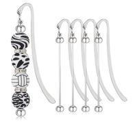 WEWAYSMILE 5pcs Beadable Bookmarks, Blank Metal Bookmark, DIY Metal Blank Bar Bookmark, Modern Bookmark Craft for Book Lovers Student Teacher Office Supplies