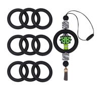 WEWAYSMILE 9 pcs 65mm Silicone Focal Rings 65mm Round Silicone Beads Ring with 2 Hole for Keychain Making Necklace Bracelet Craft DIY